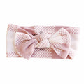 Big Check Bamboo Waffle Knit Large Bow Headwrap | Rosy