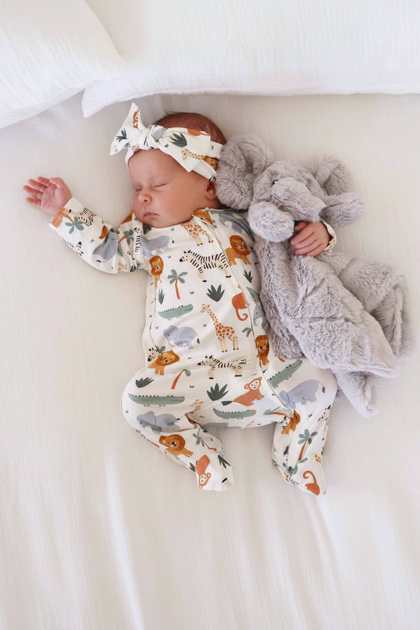 Safari Snuggles Knit Large Bow Headwrap