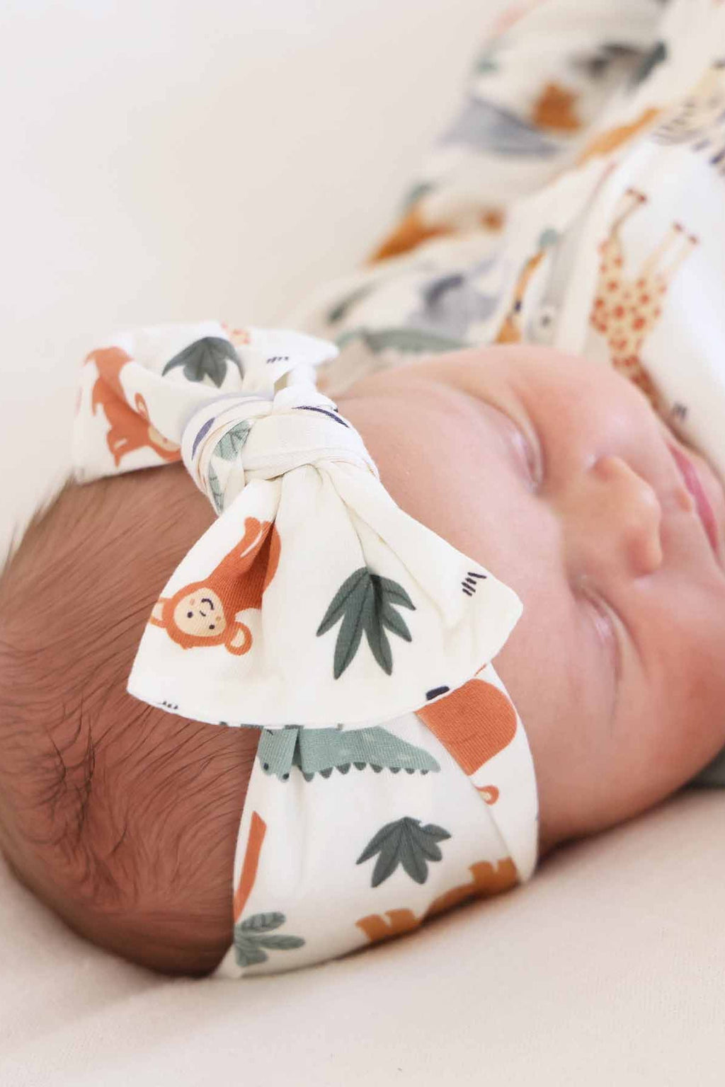 Safari Snuggles Knit Large Bow Headwrap