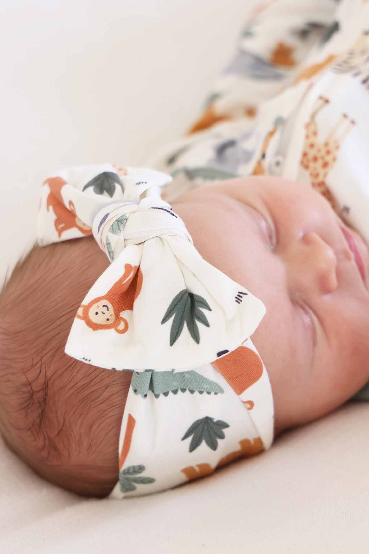 Safari Snuggles Knit Large Bow Headwrap