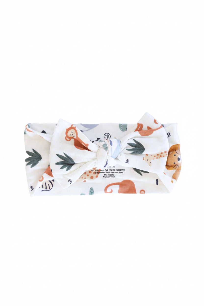 Safari Snuggles Knit Large Bow Headwrap