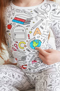 Colorable Two Piece Pajama Set | School Days