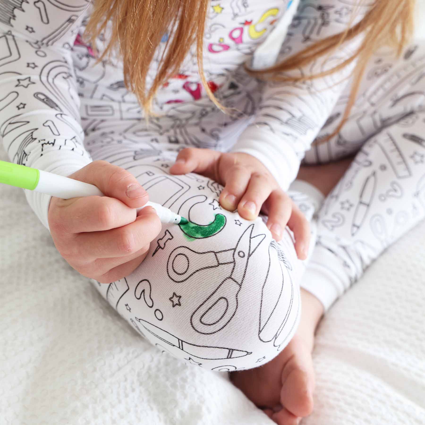 Colorable Two Piece Pajama Set | School Days