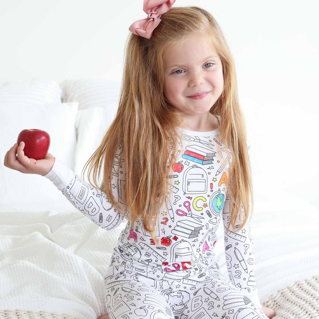 Colorable Two Piece Pajama Set | School Days