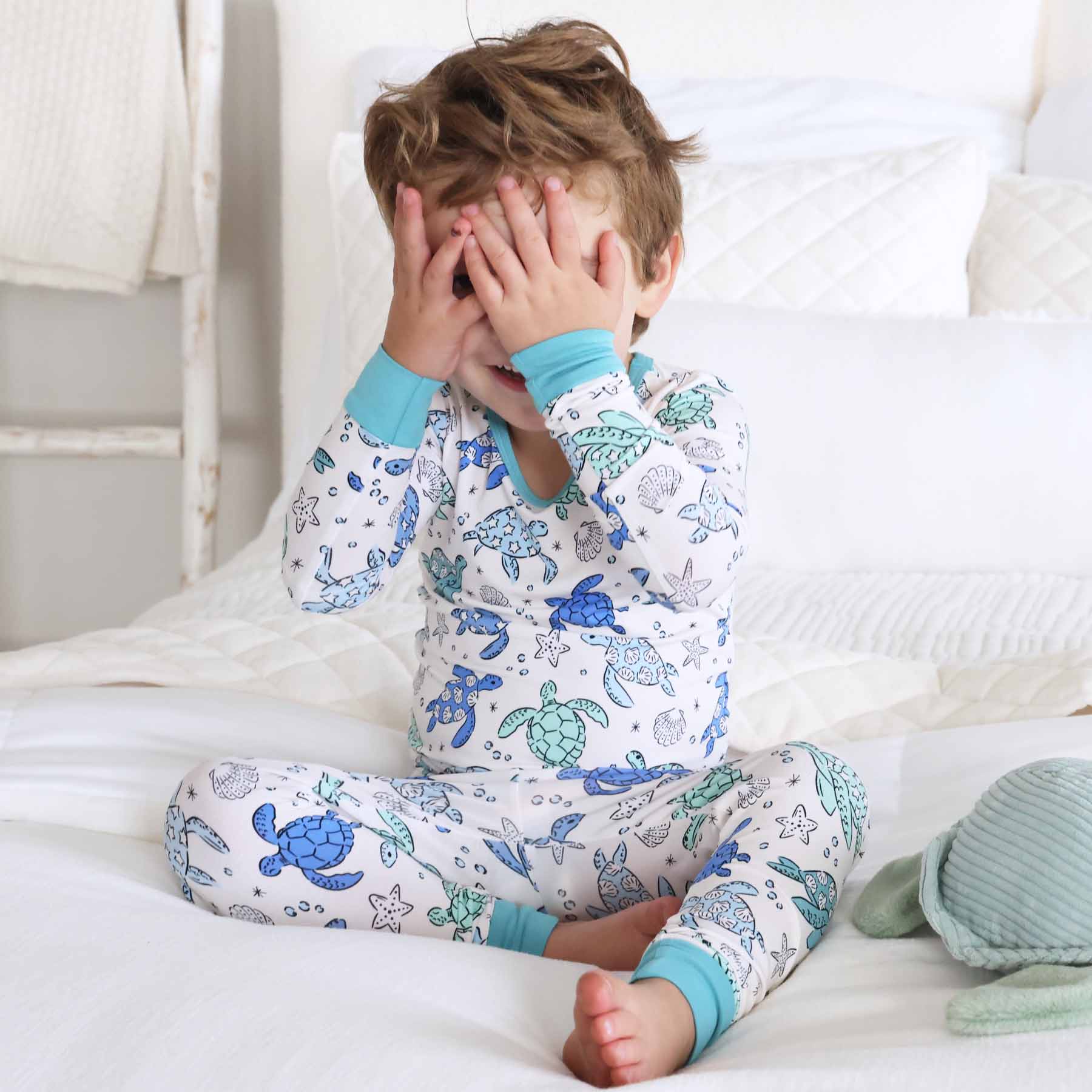 Sea Turtle Splash Two Piece Pajama Set