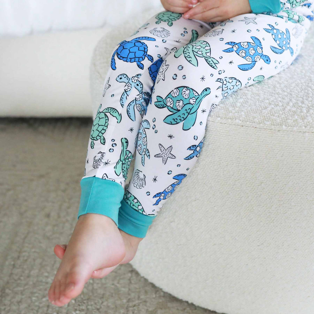Sea Turtle Splash Two Piece Pajama Set