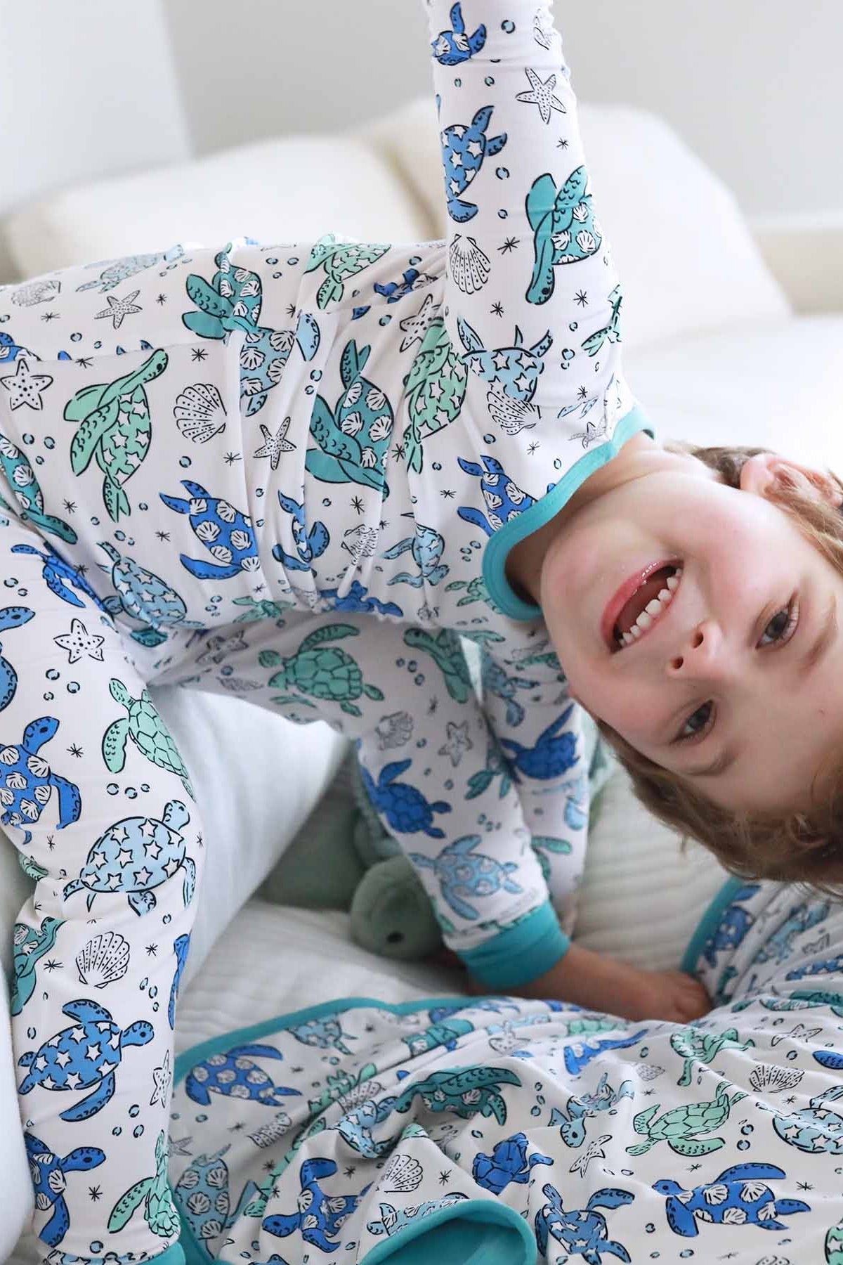 Sea Turtle Splash Two Piece Pajama Set
