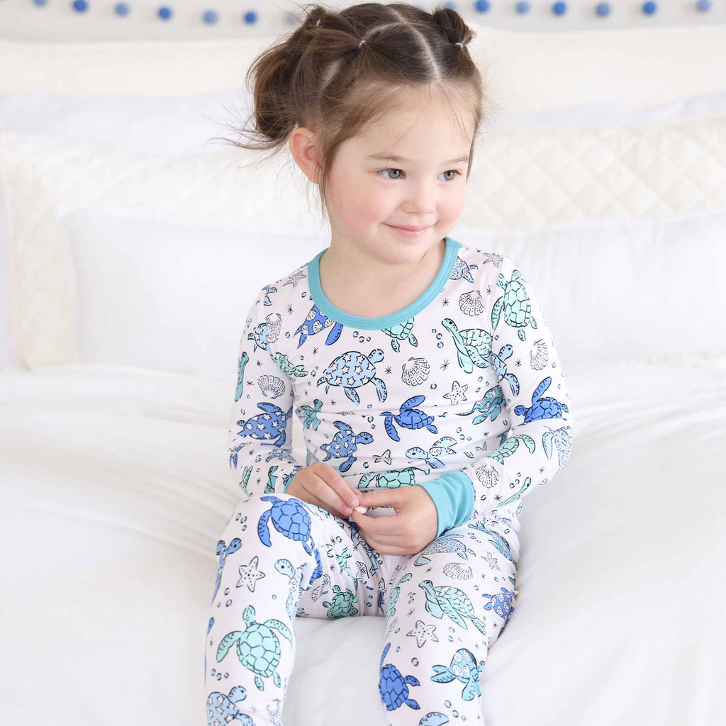 Sea Turtle Splash Two Piece Pajama Set