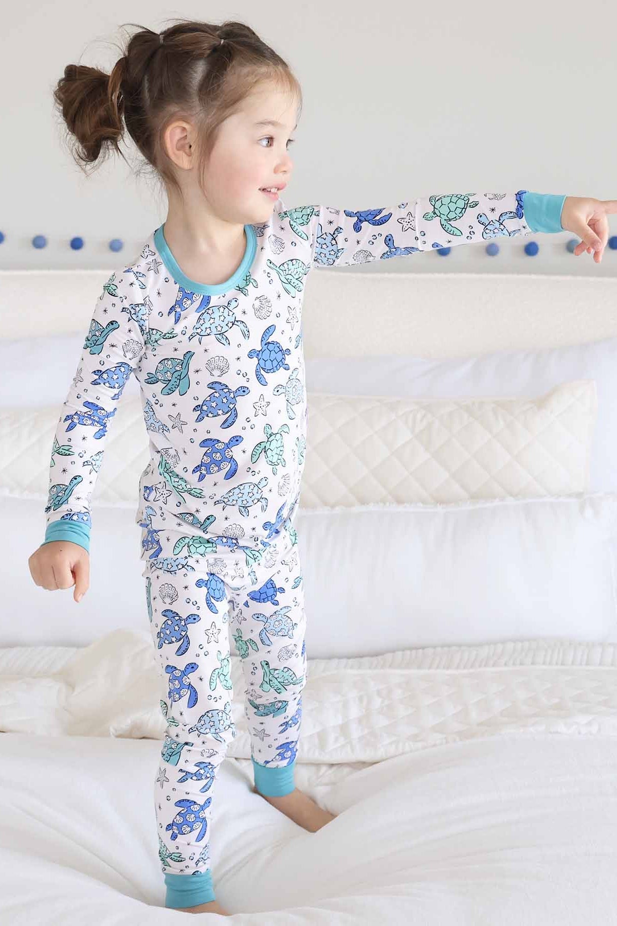 Sea Turtle Splash Two Piece Pajama Set