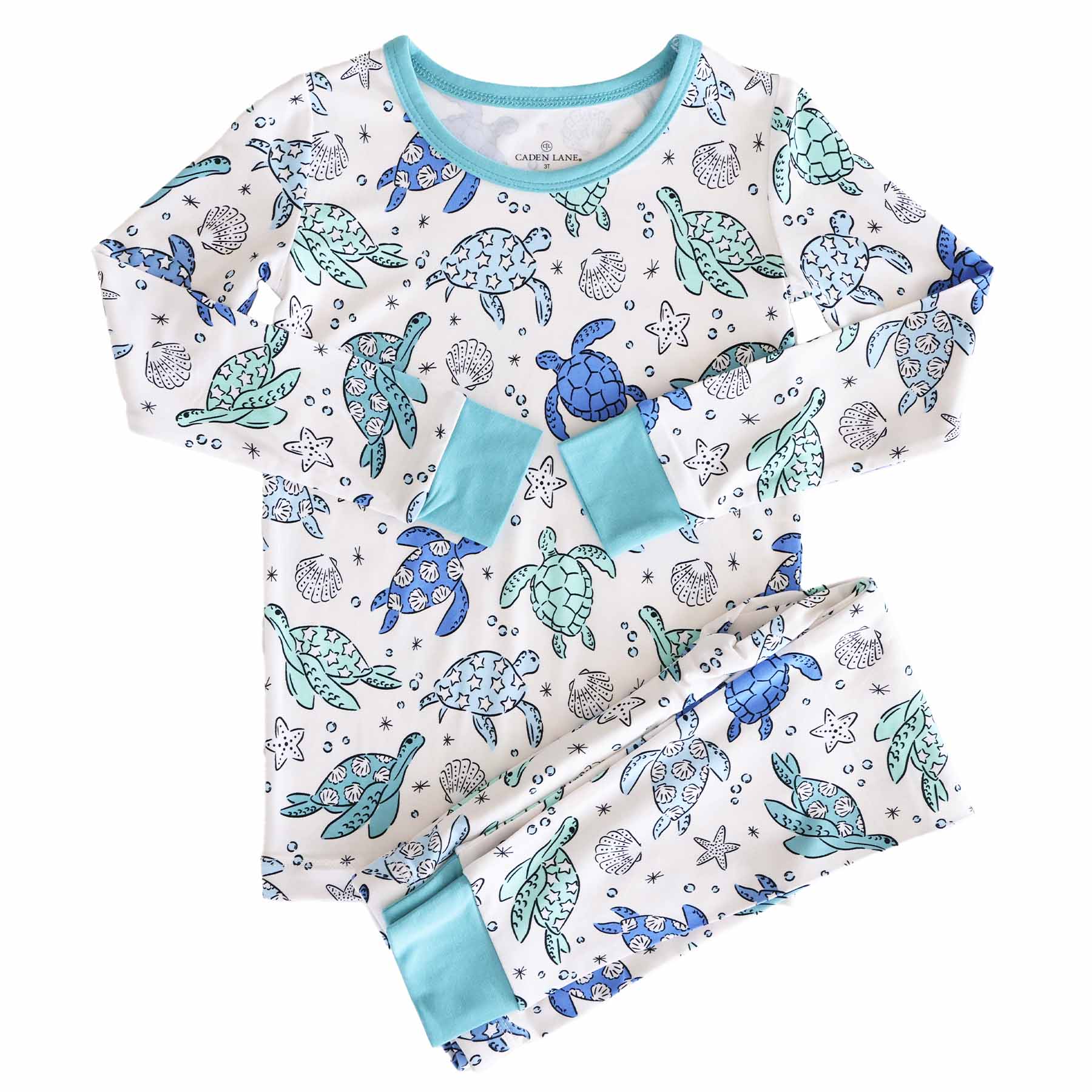 Sea Turtle Splash Two Piece Pajama Set