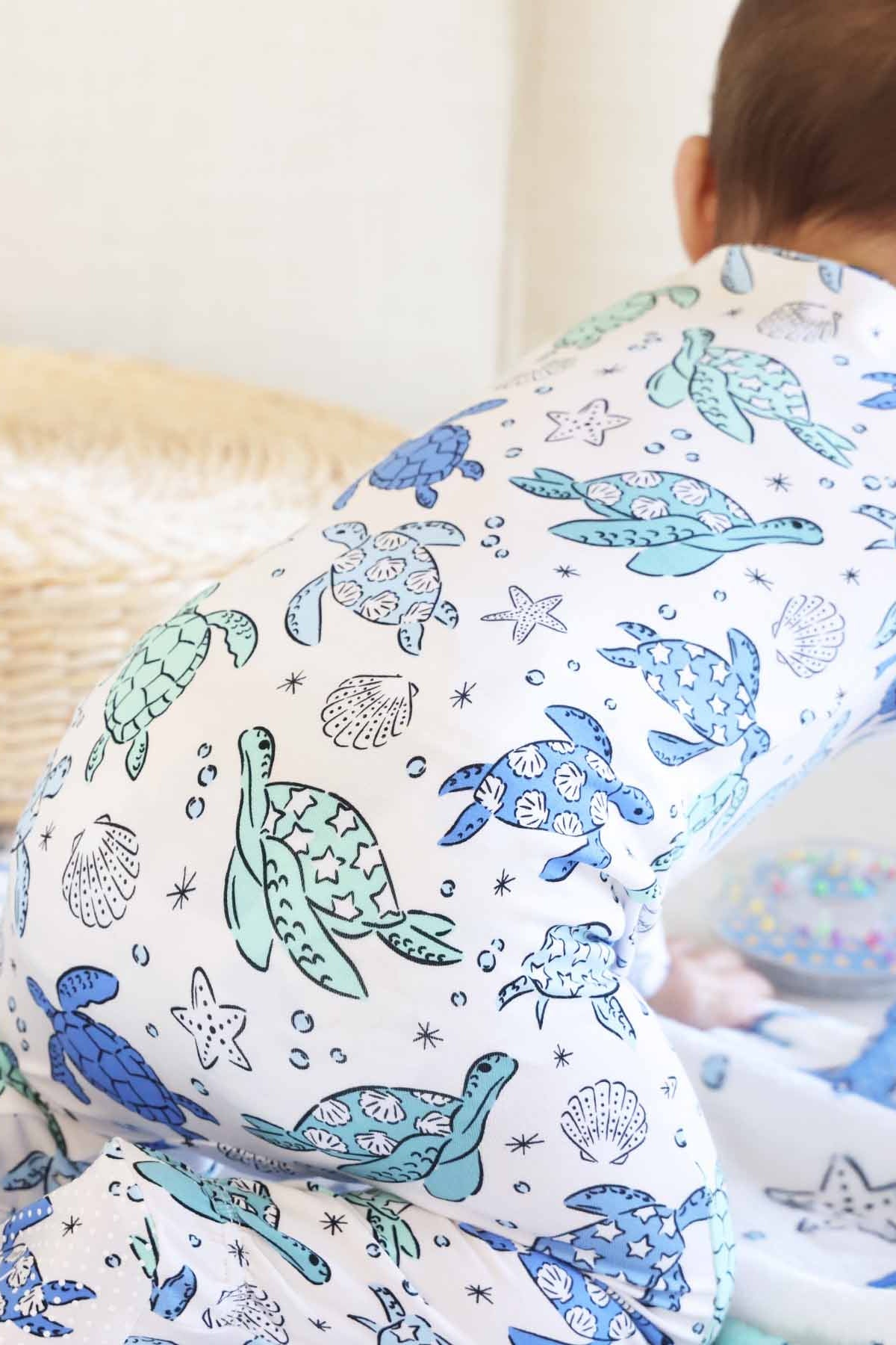 Sea Turtle Splash Zipper Footie