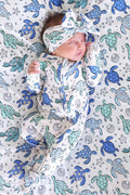 Sea Turtle Splash Zipper Footie