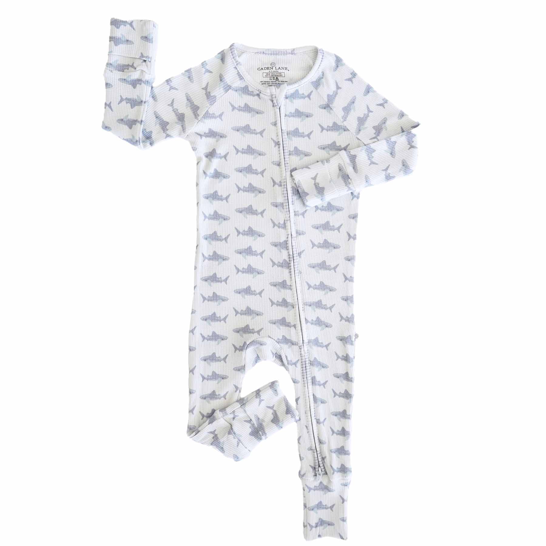 Fins Up Bamboo Waffle Convertible Zip Romper