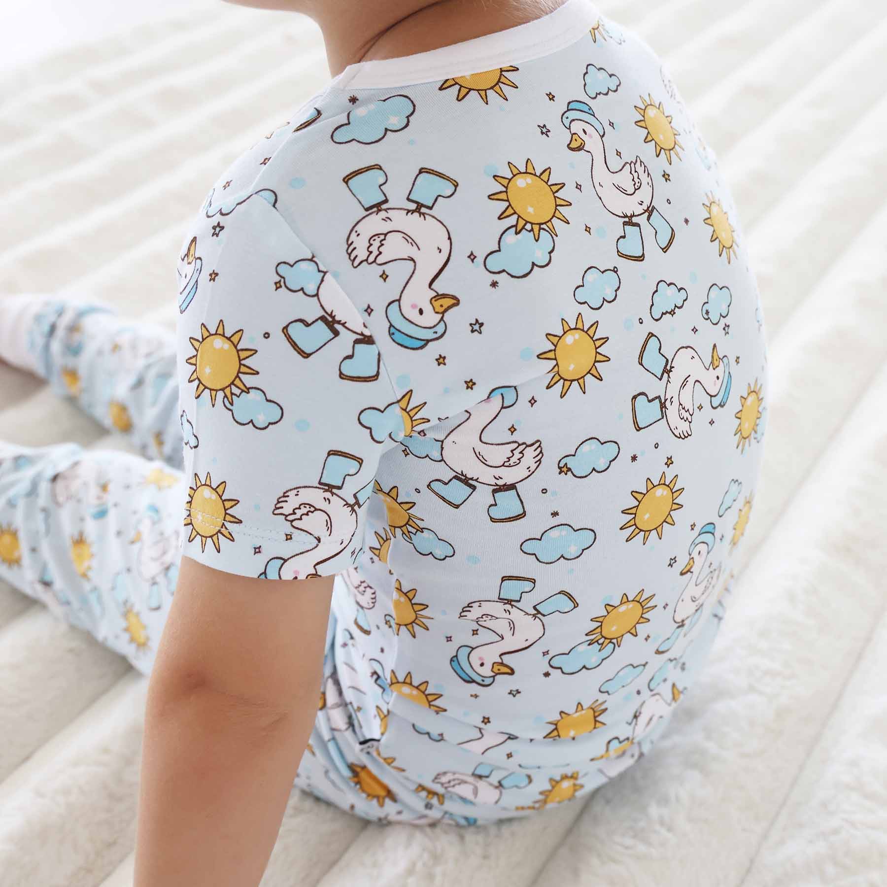 Silly Goose Two Piece Pajama Set | Blue