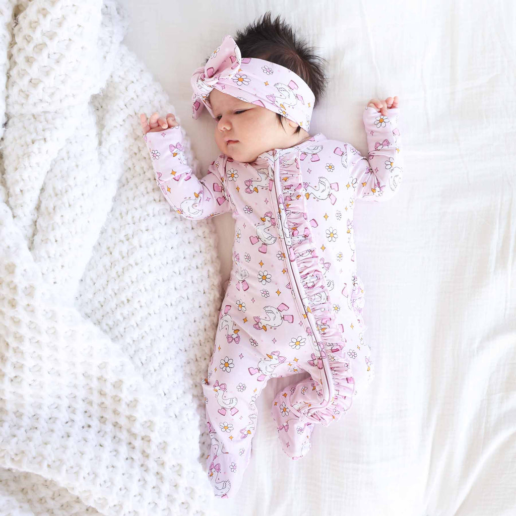 Silly Goose Knit Large Bow Headwrap | Pink