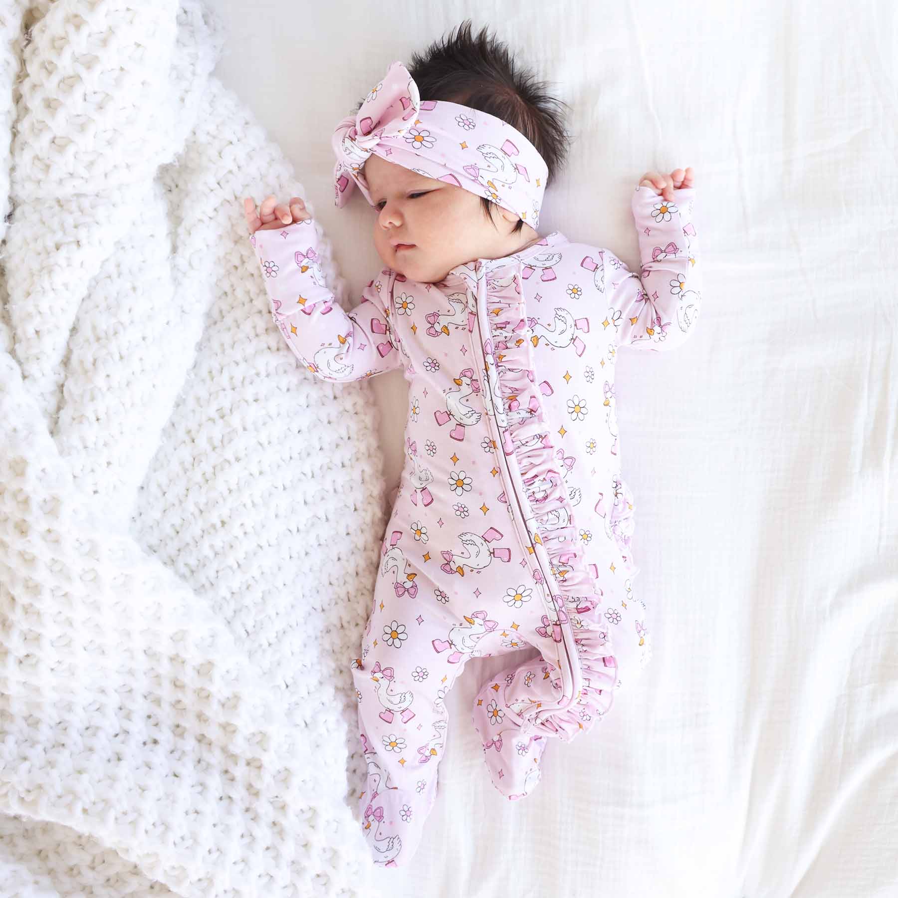 Silly Goose Knit Large Bow Headwrap | Pink