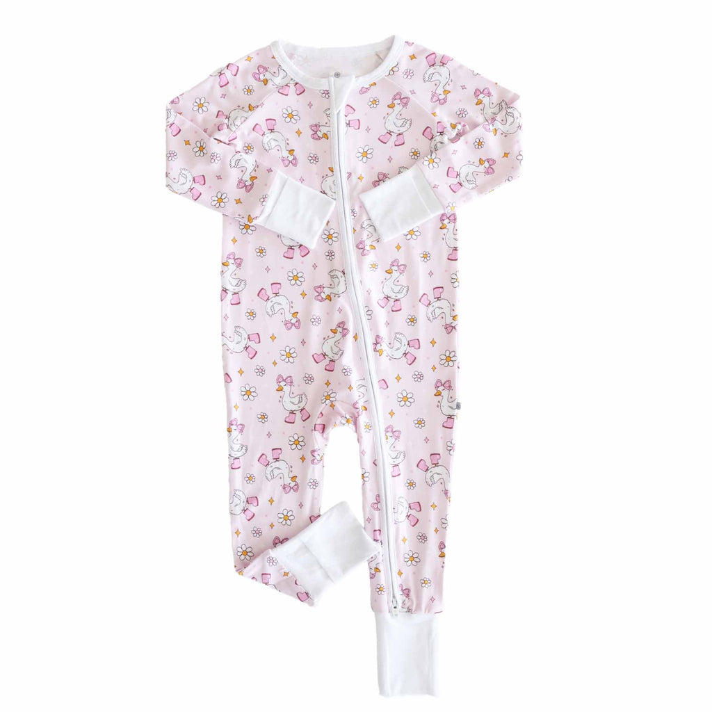 Silly Goose Convertible Zip Romper | Pink