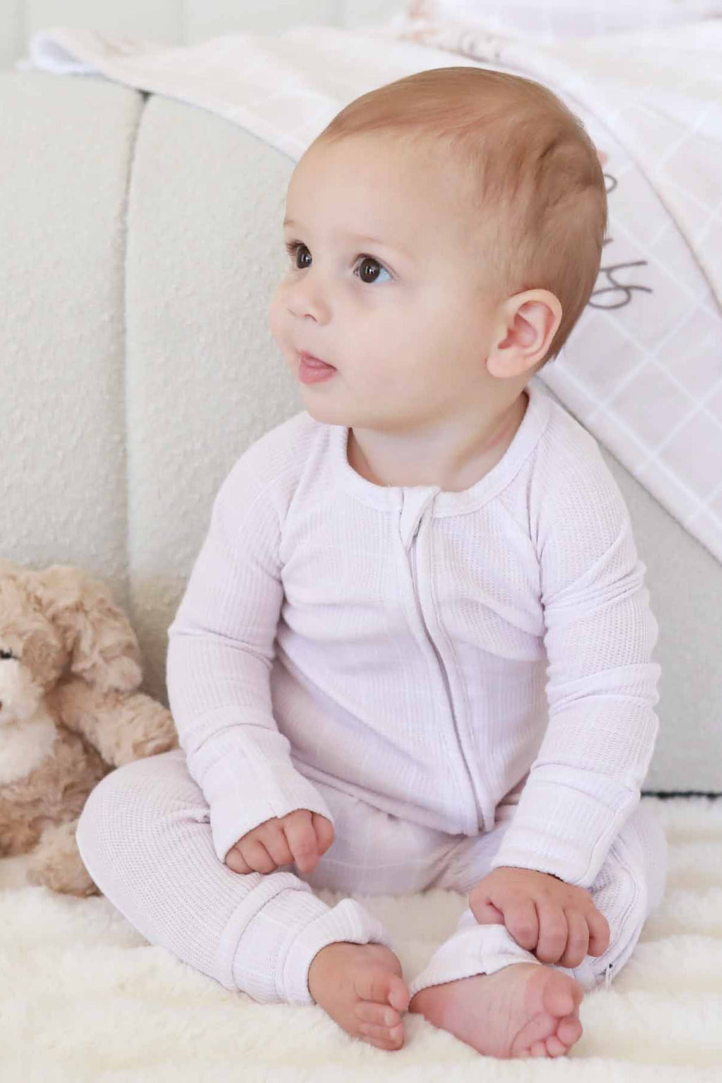 Sloane's Squares Bamboo Waffle Convertible Zip Romper
