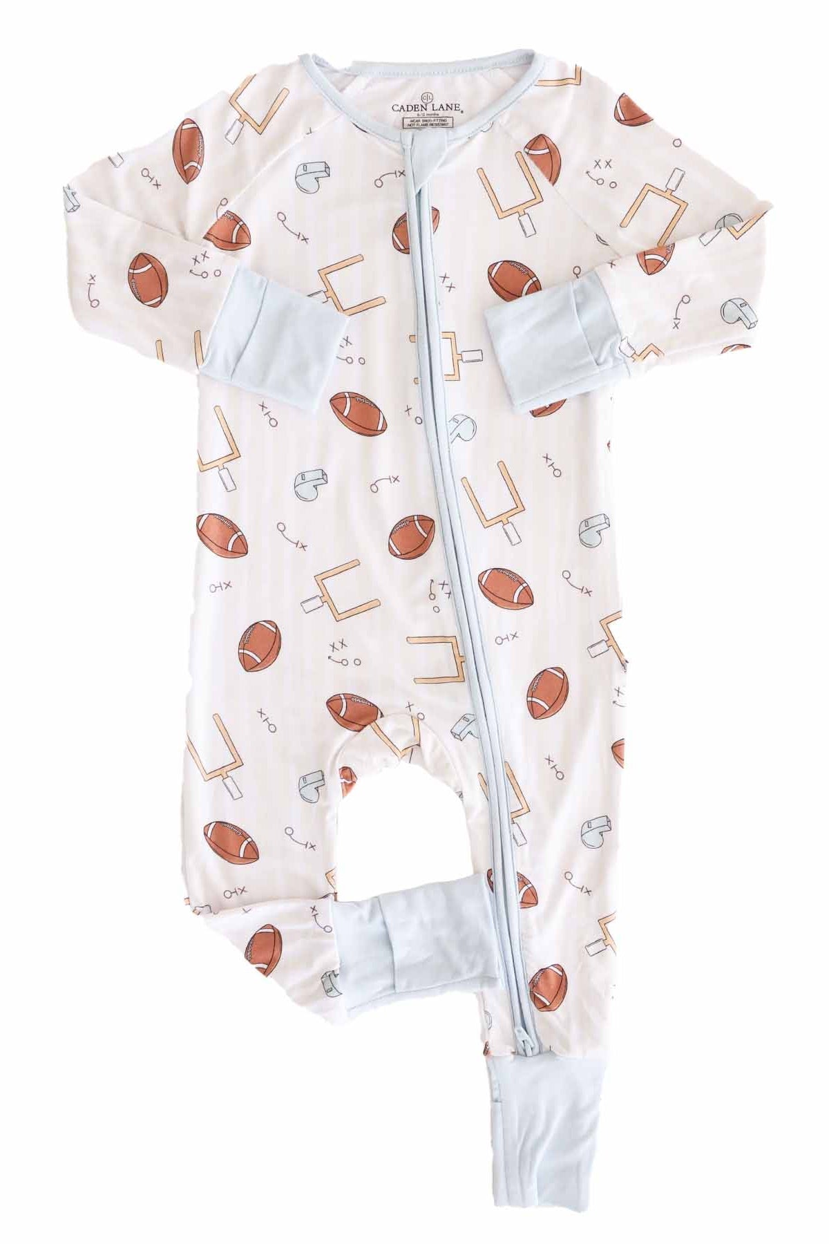 Tiny Touchdowns Convertible Zip Romper | Neutral