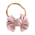 Tiny Hearts in Dusty Pink Knit Bow Headband