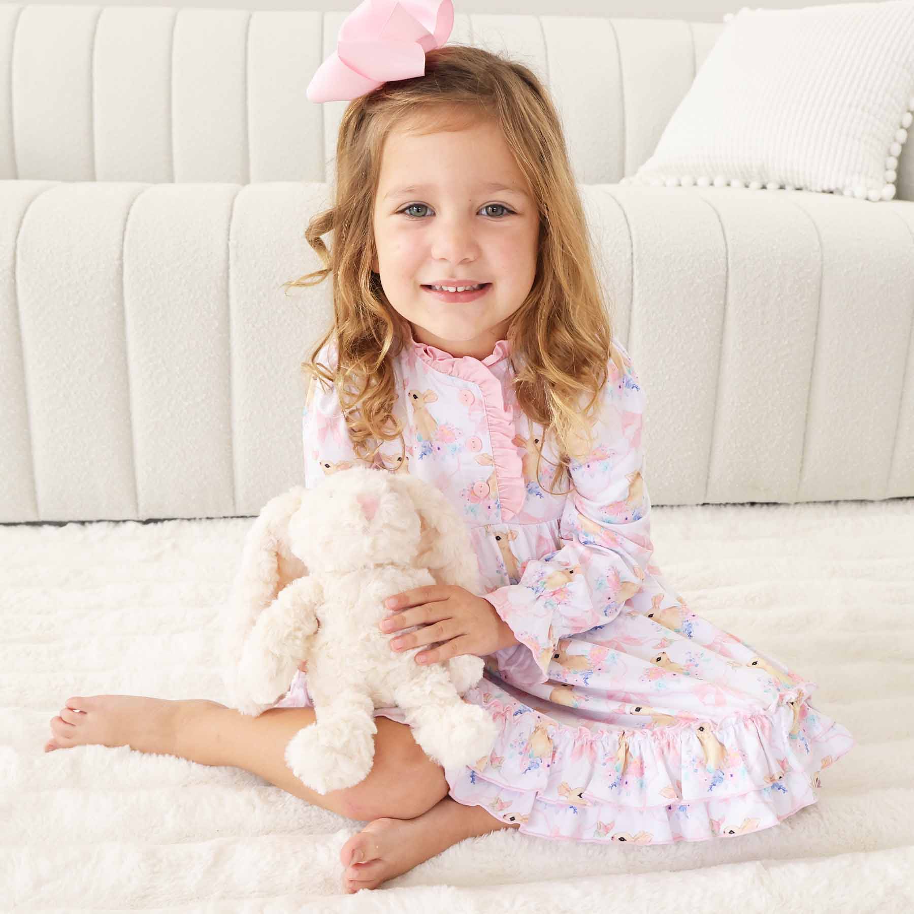 Long Sleeve Princess Ruffle Nightgown | Bunny Bow Dreams