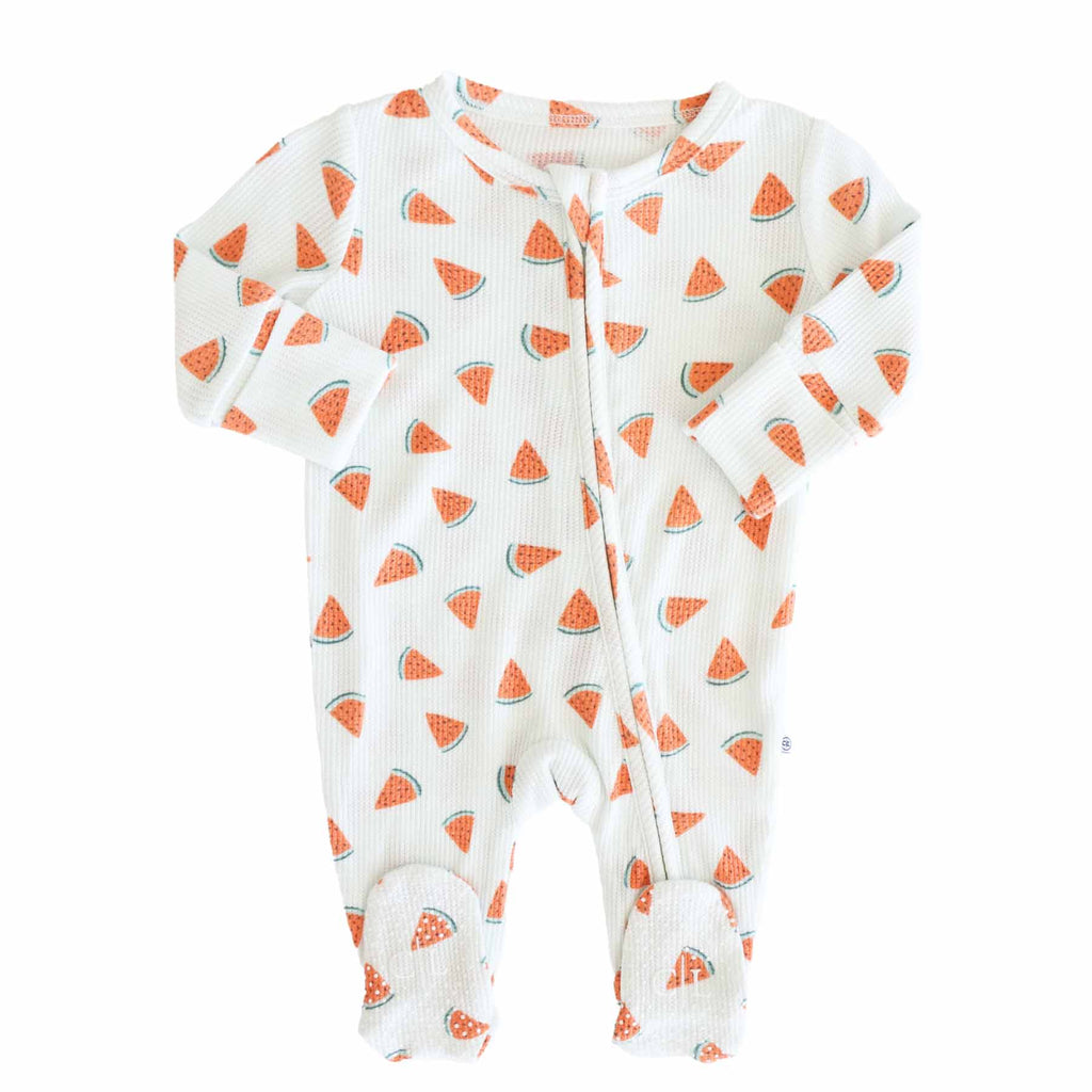 Slice, Slice Baby Bamboo Waffle Zipper Footie