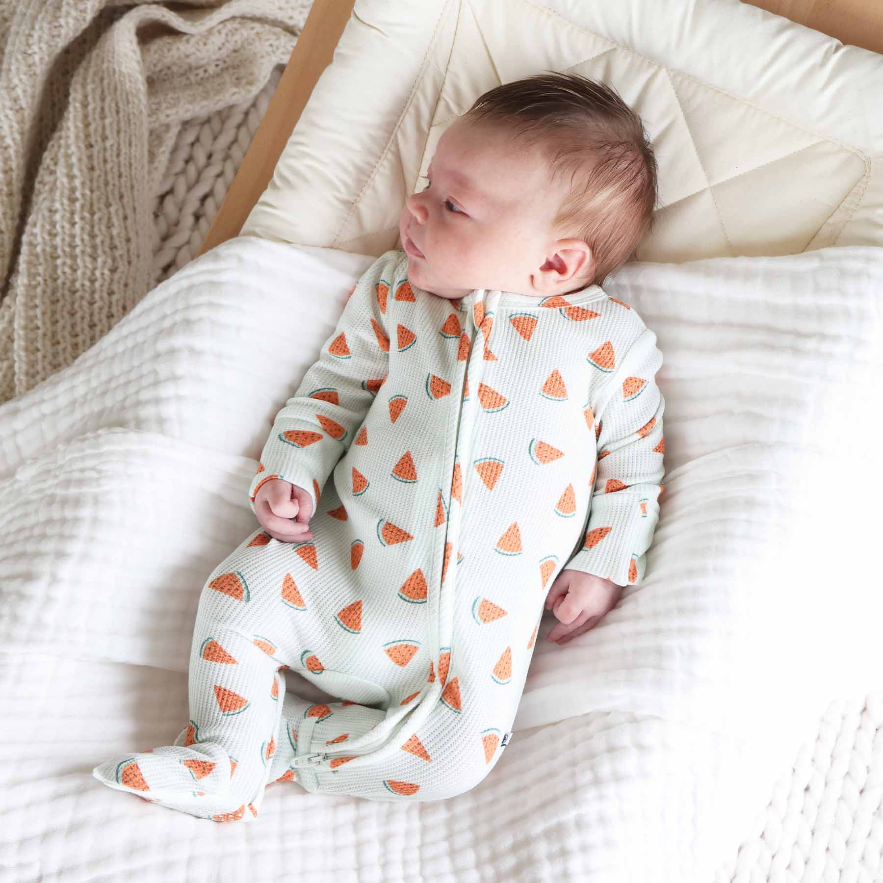 Slice, Slice Baby Bamboo Waffle Zipper Footie