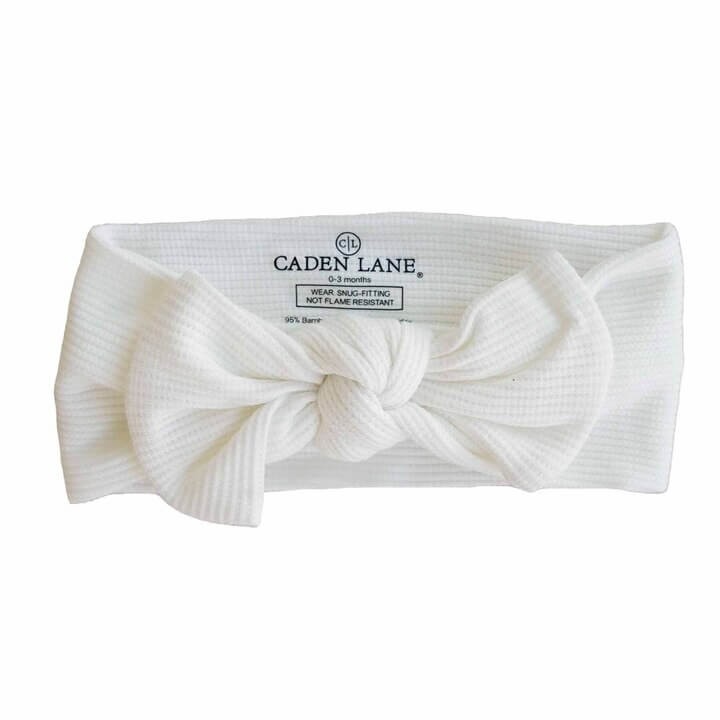 Bamboo Waffle Knit Large Bow Headwraps
